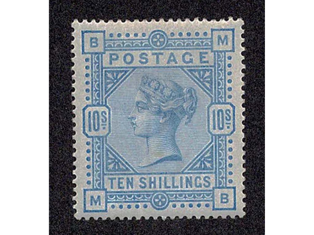 Great Britain 1884 10 shilling pale ultramarine on white paper